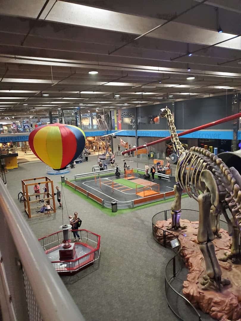 Dinosaur skeleton exhibit at Science Museum Oklahoma in Oklahoma City
