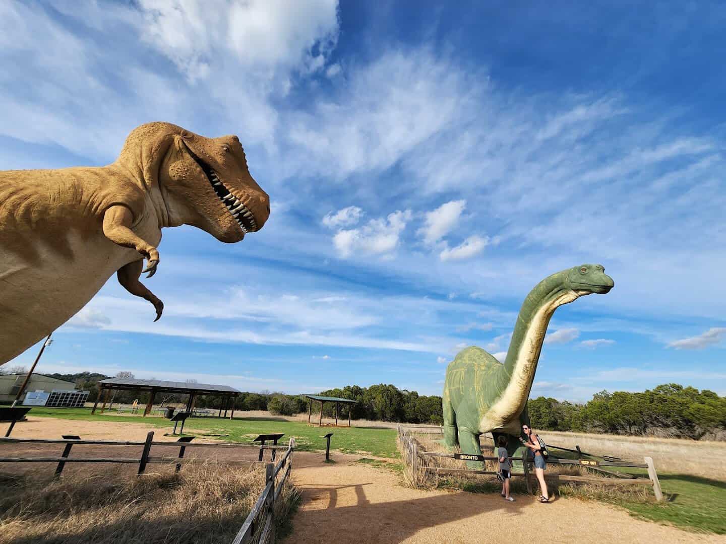 Dinosaur statues at Dinosaur Valley State Park, Glen Rose, Texas