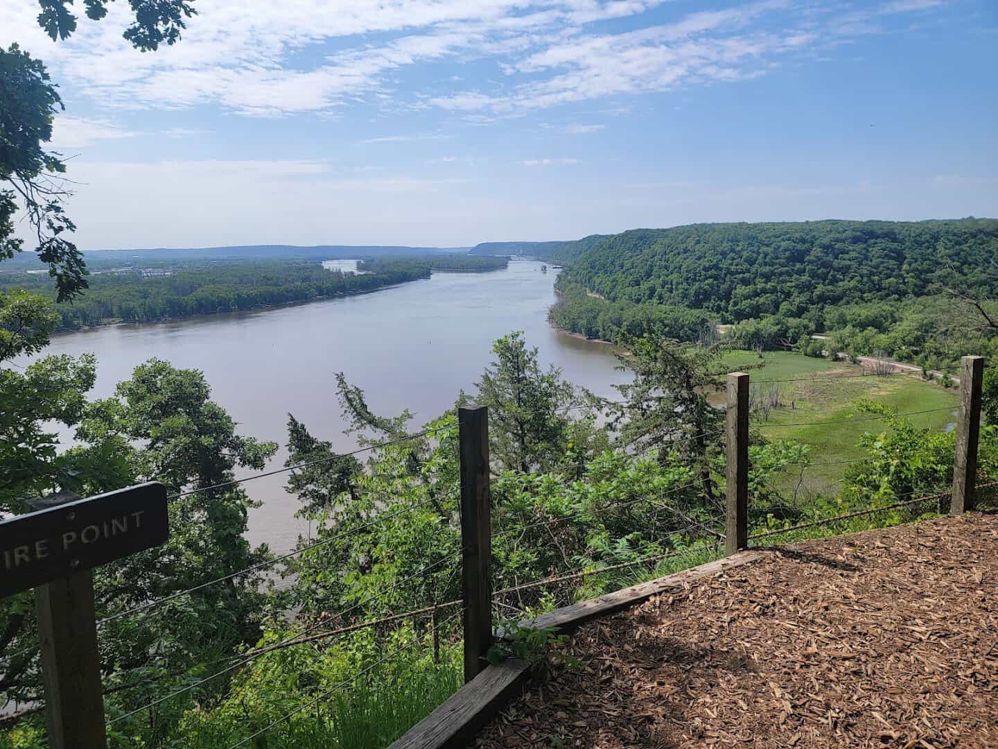 View over the Mississippi River valley from the bluffs at Effigy Mounds National Monument, Iowa