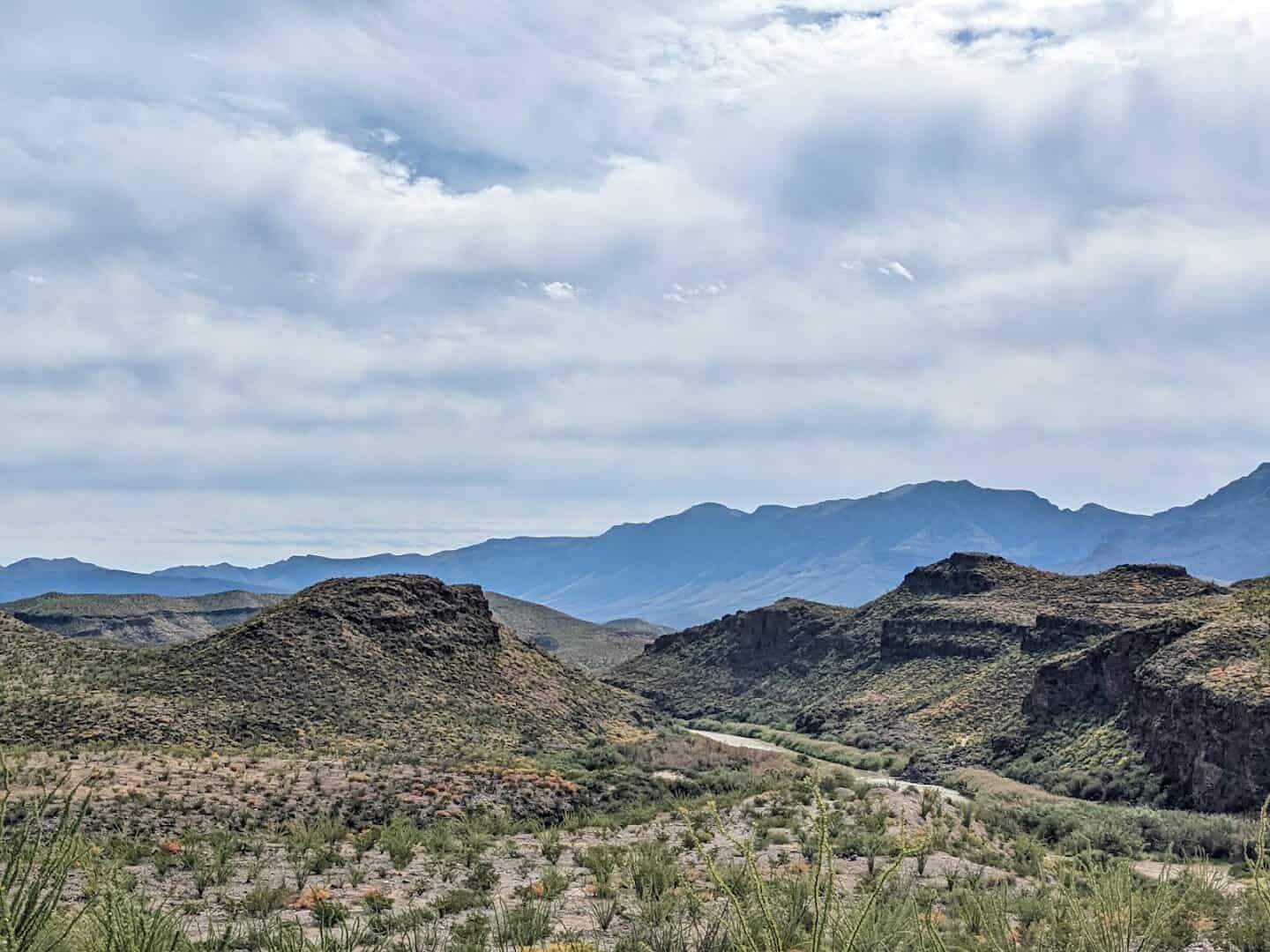 Desert mountains above the Rio Grande valley along El Camino del Rio, Big Bend Ranch State Park, Texas