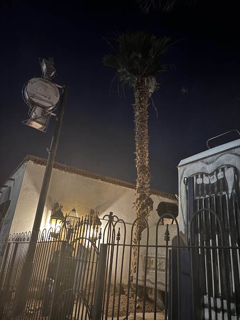 Evening exterior and street lamp at Monteleone's Italian Ristorante in El Paso