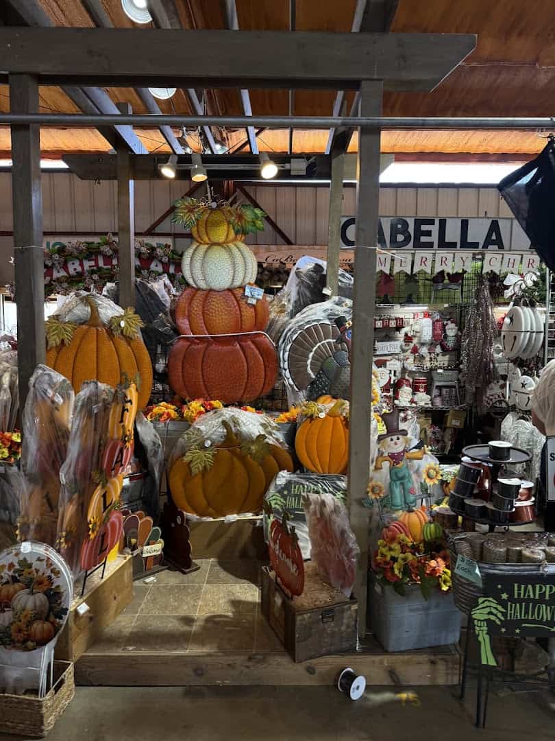 Fall pumpkin decor booth at First Monday Trade Days in Canton