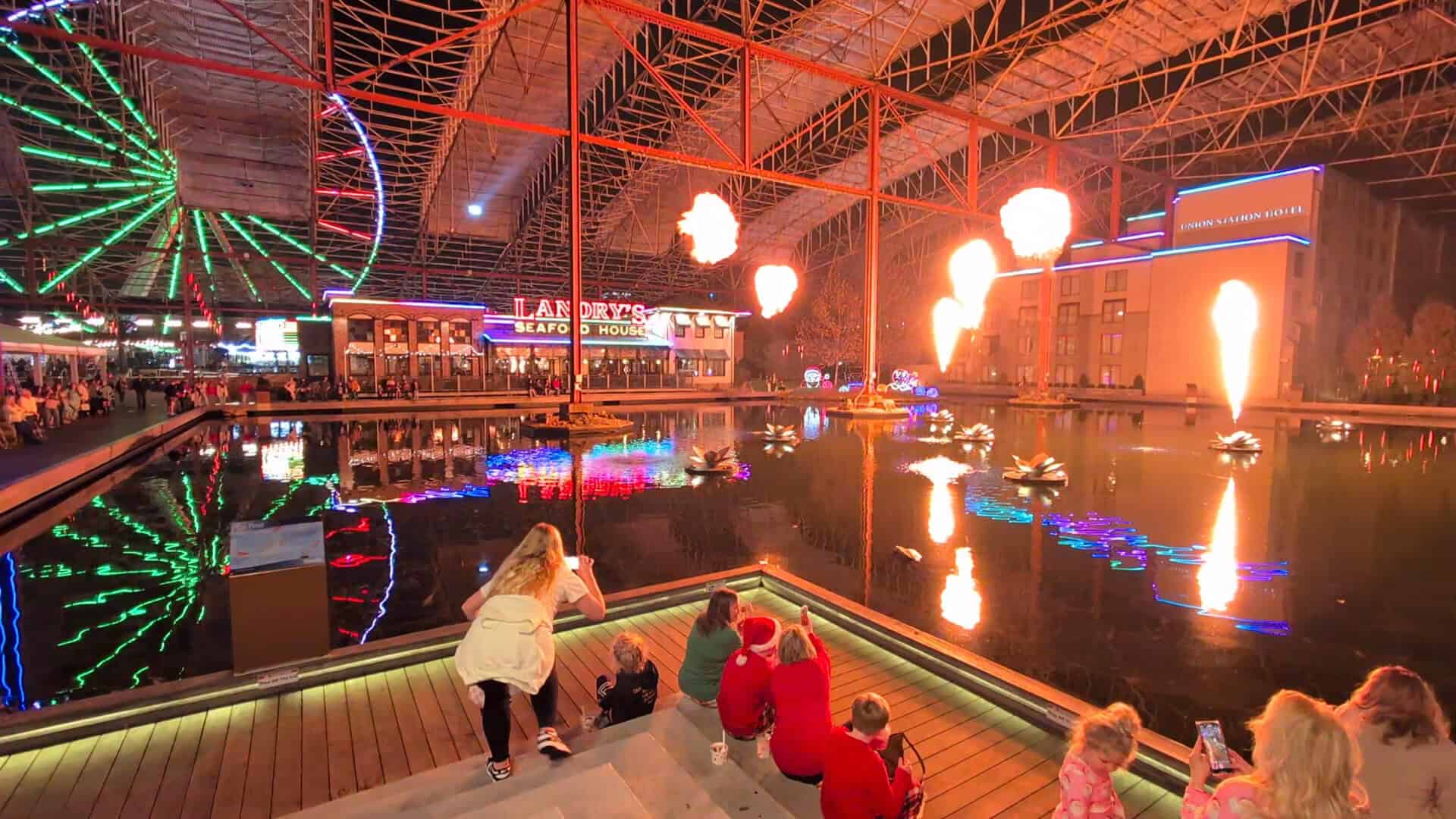 The nightly Fire and Light Show at St. Louis Union Station, St. Louis, Missouri
