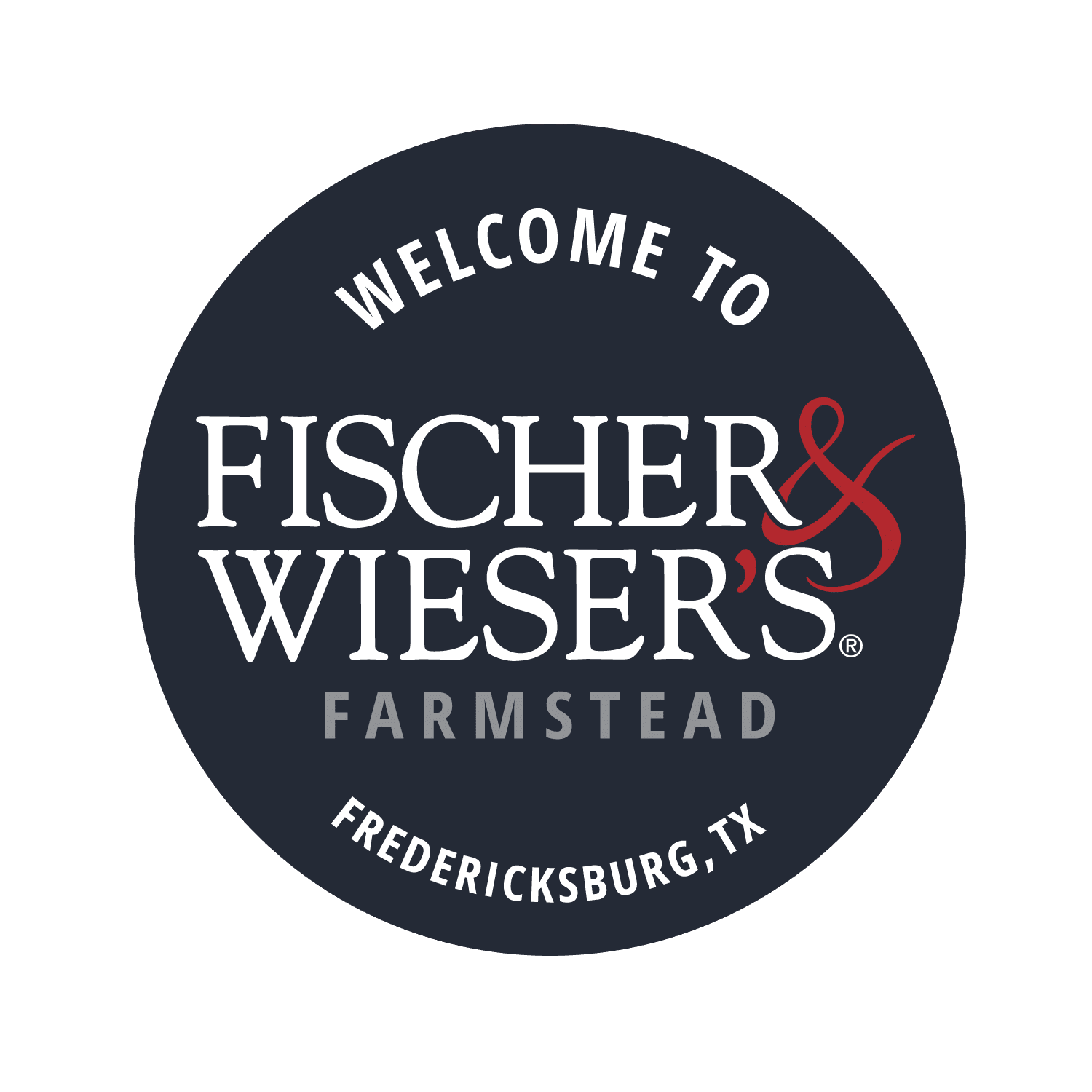 Welcome to Fischer and Wieser Farmstead sign in Fredericksburg, Texas