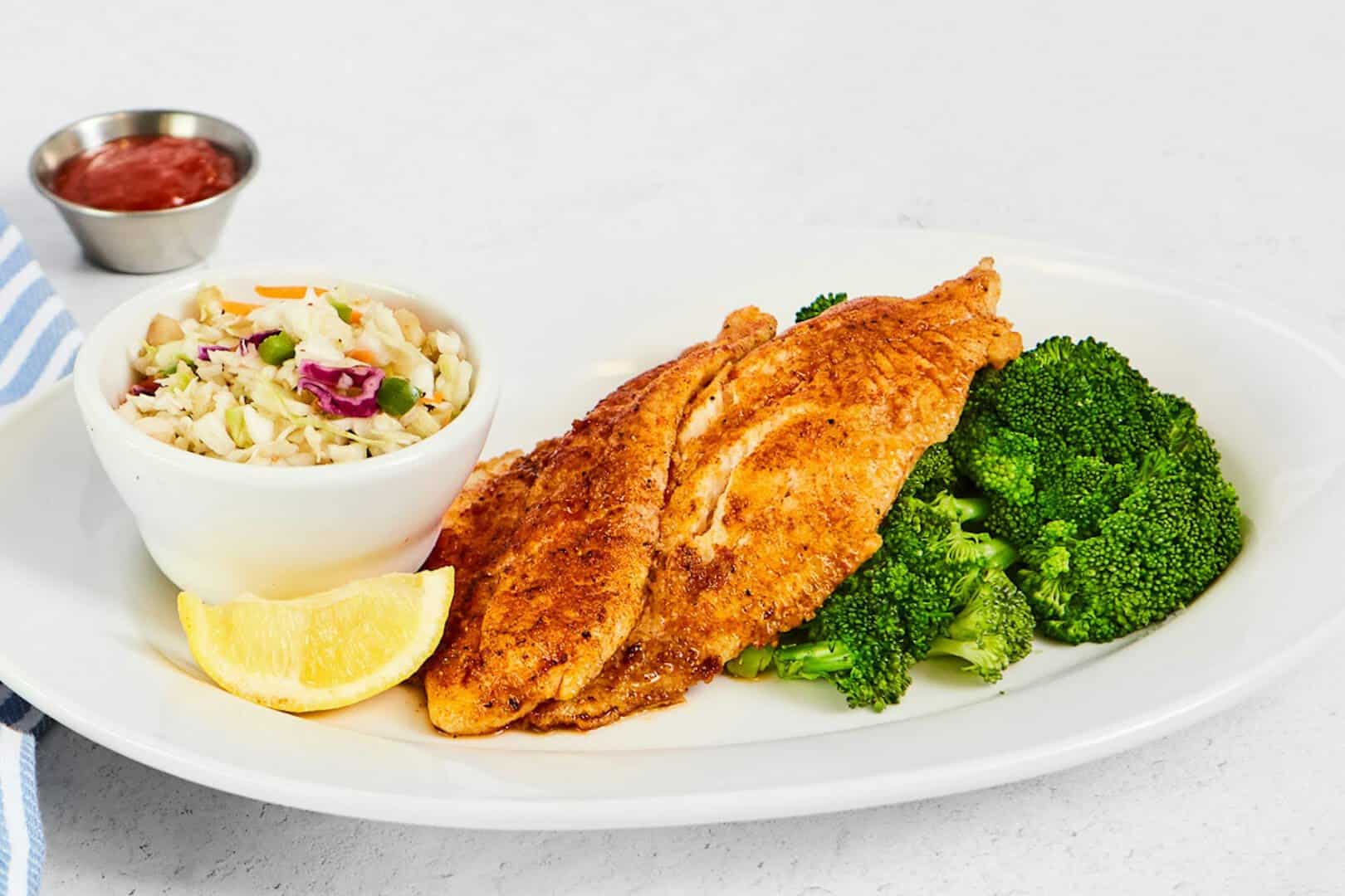 Blackened fish plate at Fish City Grill in Allen