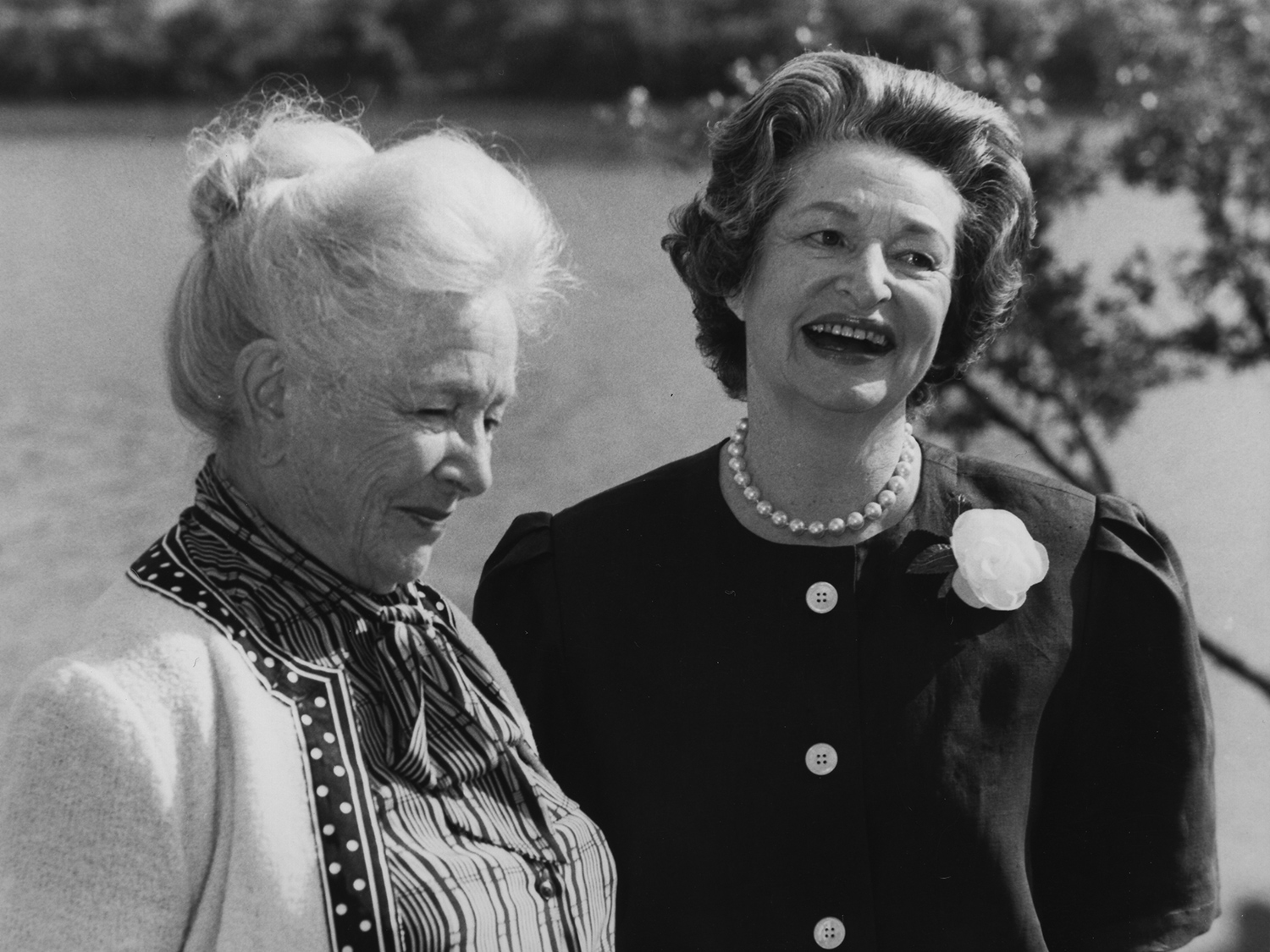 Founders Lady Bird Johnson and Helen Hayes at the Lady Bird Johnson Wildflower Center