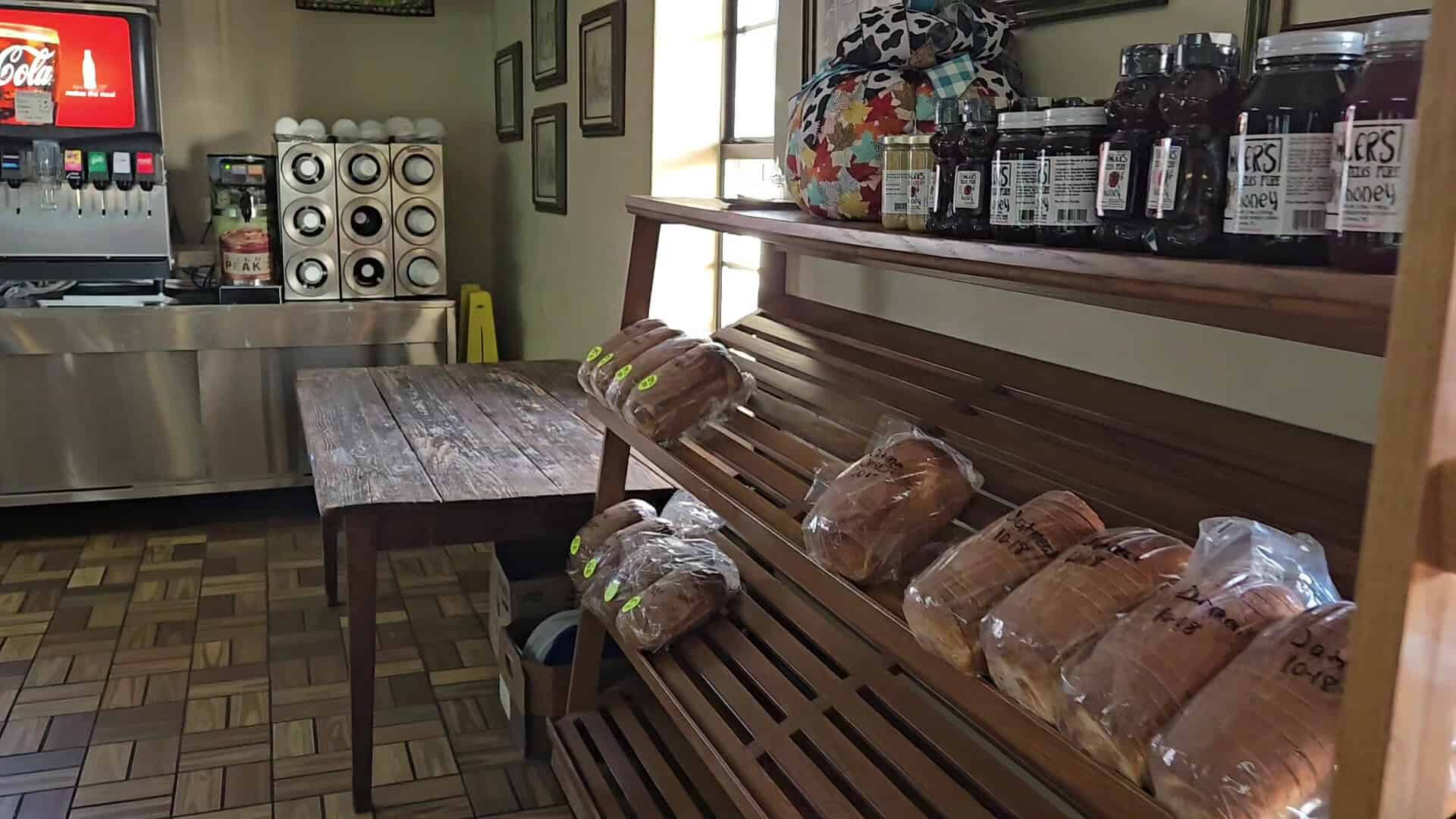 Loaves of fresh French bread at Haby's Alsatian Bakery in Castroville, Texas