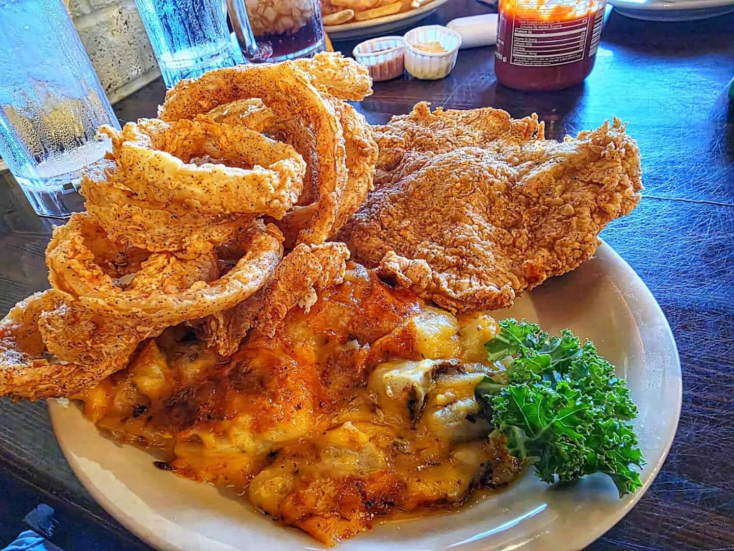Fried Gulf shrimp platter at Miller's Seawall Grill in Galveston, Texas