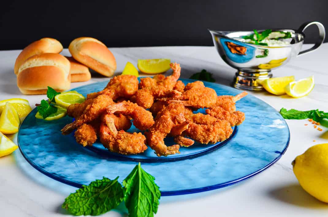Fried shrimp plate at the Lago Mar beach club in Texas City
