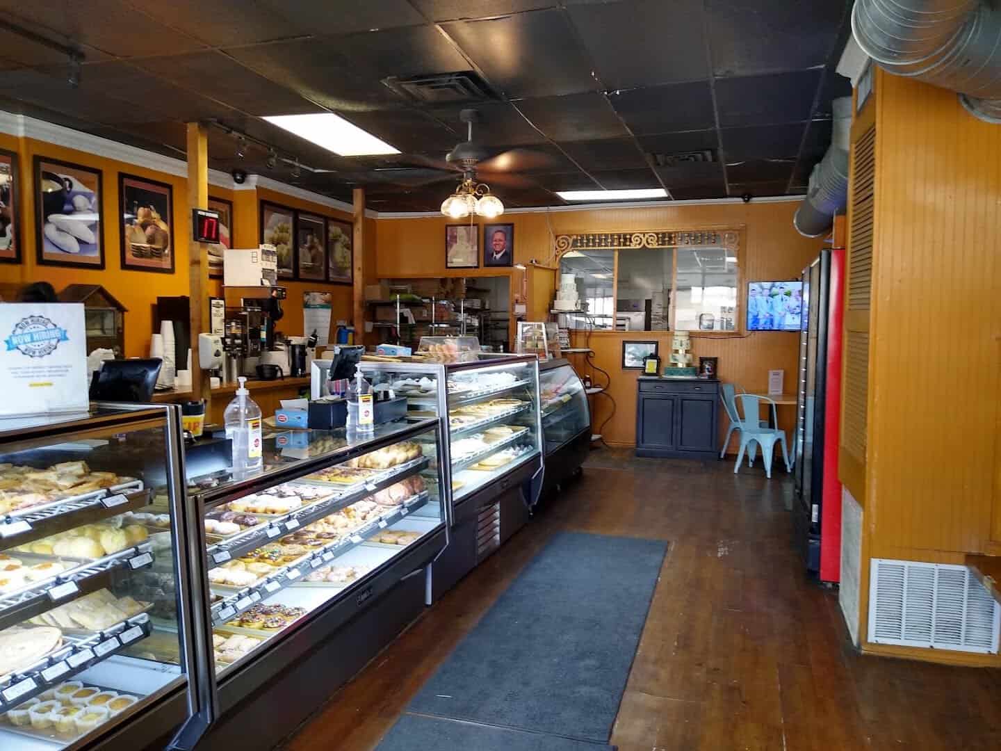 Front room and pastry cases inside Naegelin's Bakery in New Braunfels