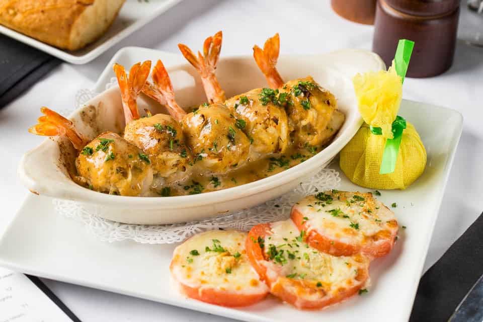 Baked Gulf shrimp plate at Gaido's in Galveston
