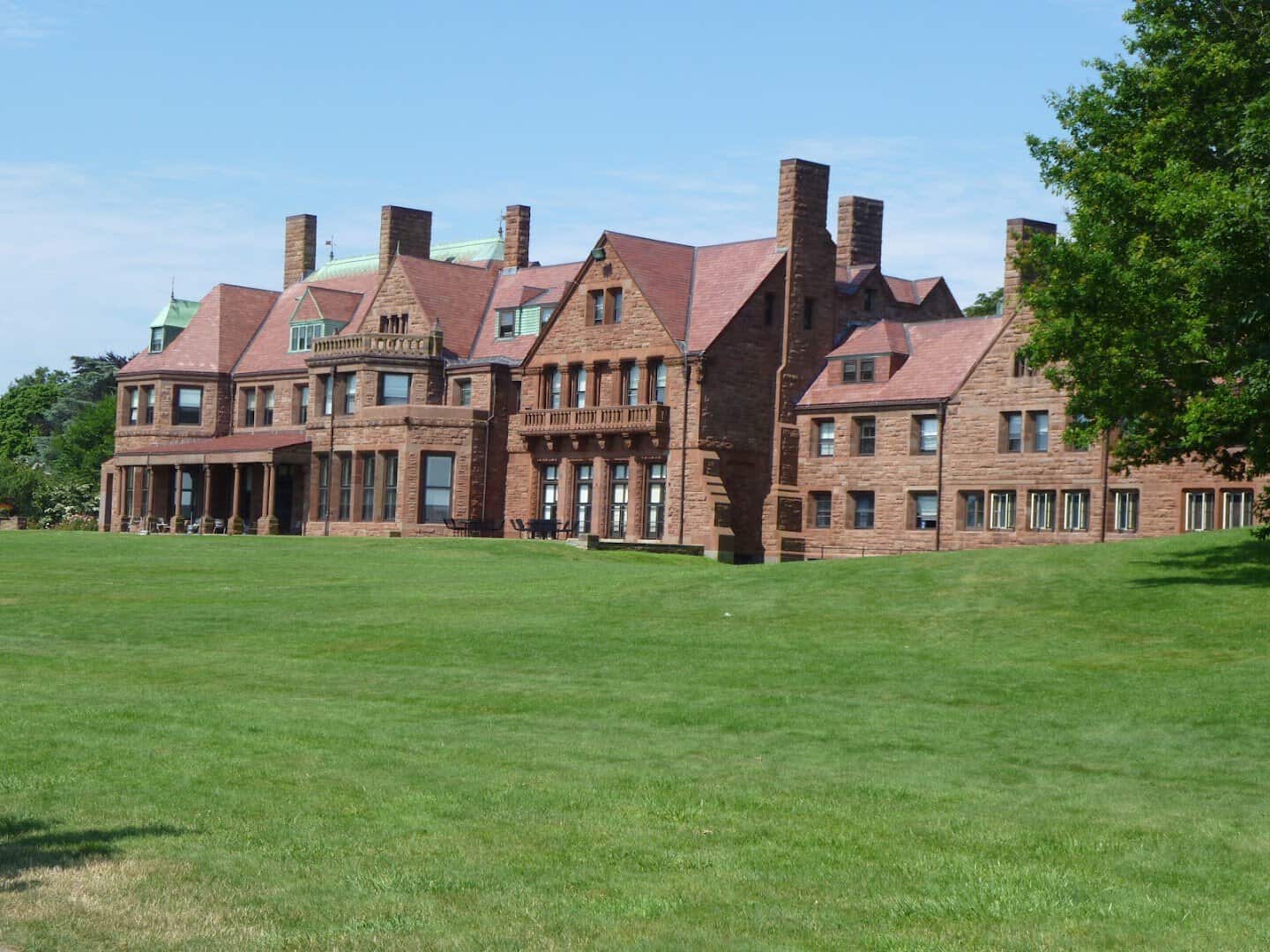 A Gilded Age mansion on the lawn in Newport, Rhode Island