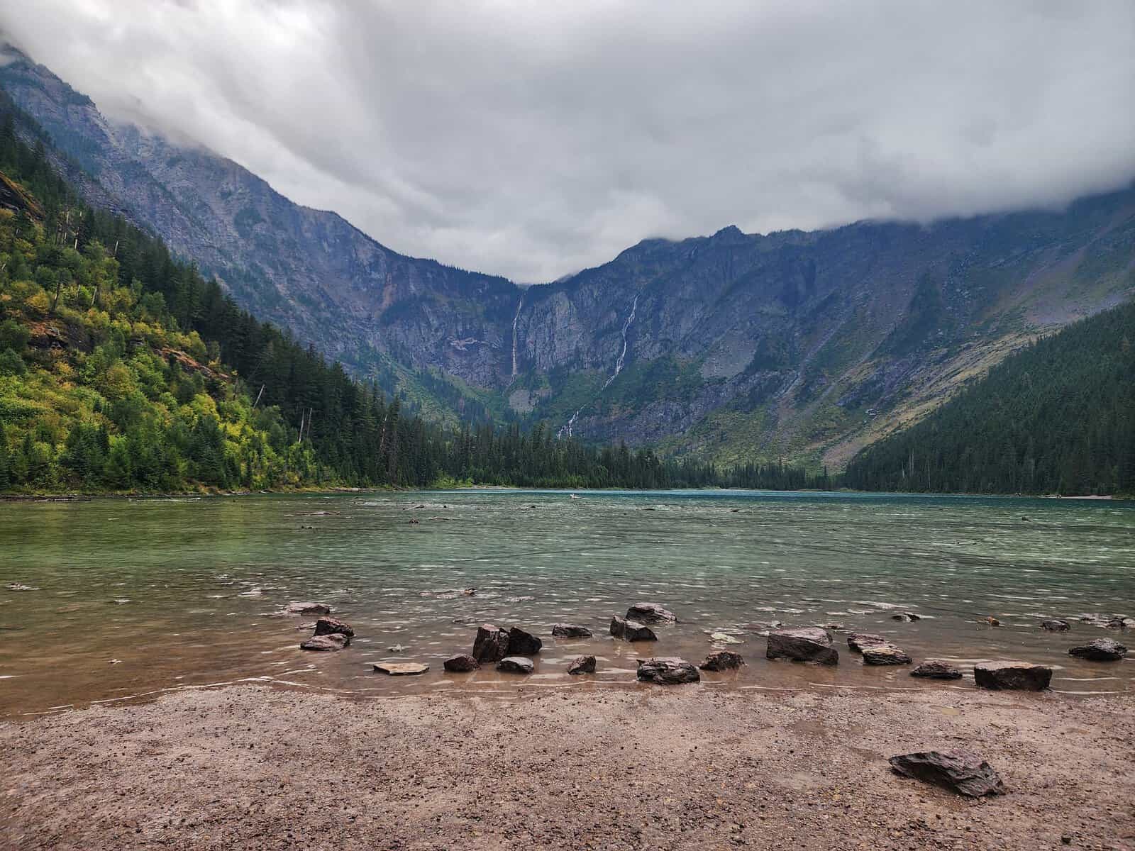Mountains above Avalanche Lake in Glacier National Park, Montana