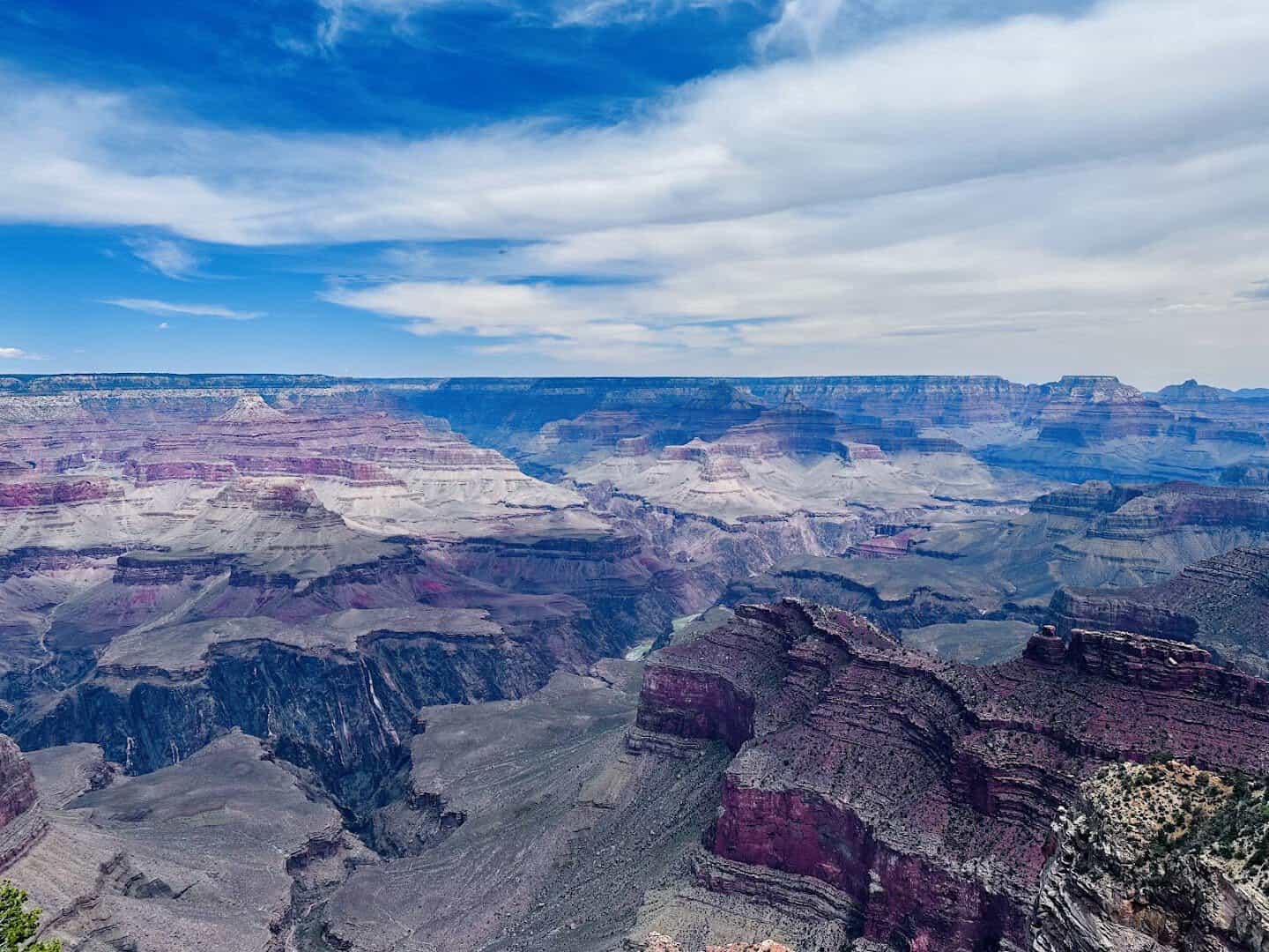 Layered rock walls of the Grand Canyon seen from the South Rim, Arizona
