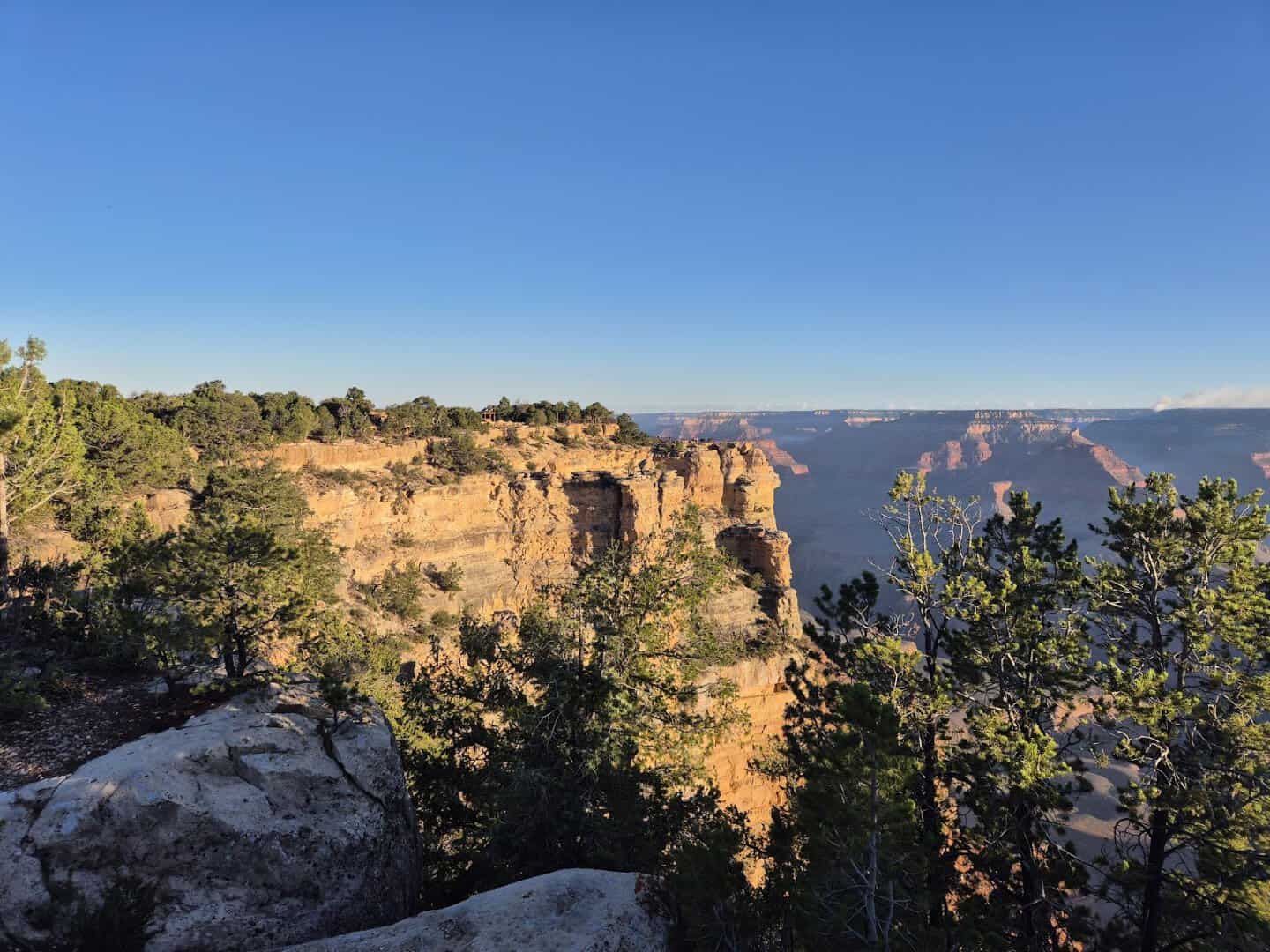 Snow along the South Rim of the Grand Canyon in winter, Arizona