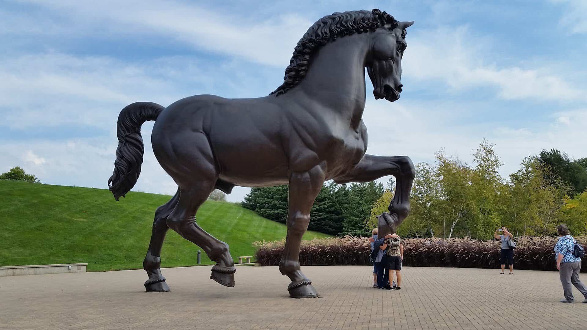 The American Horse bronze sculpture at Frederik Meijer Gardens in Grand Rapids, Michigan