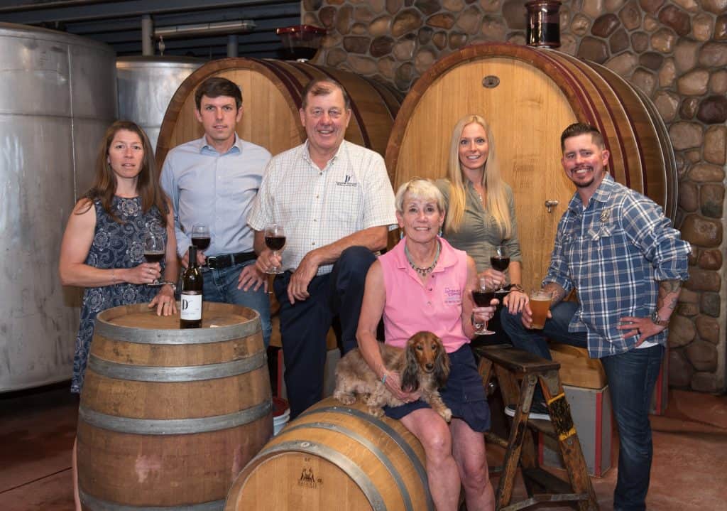 Guests enjoying wine at Debonne Vineyards in the Grand River Valley, Ohio