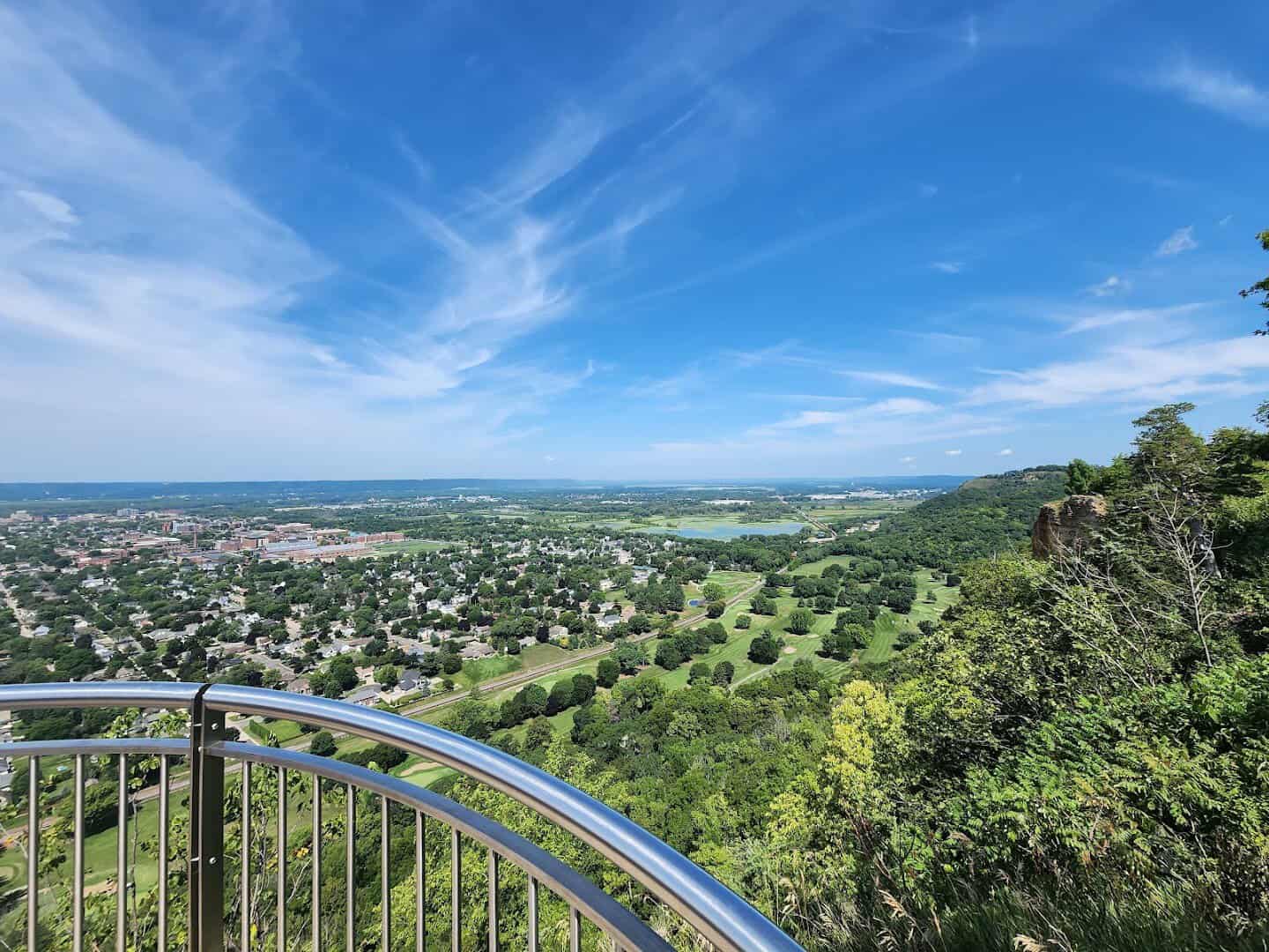 The Mississippi River valley and La Crosse seen from Grandad Bluff on the Great River Road in Wisconsin