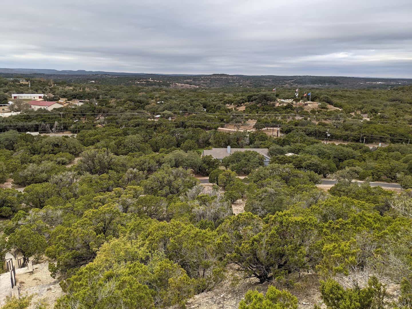Green Hill Country valley seen from the top of Old Baldy in Wimberley