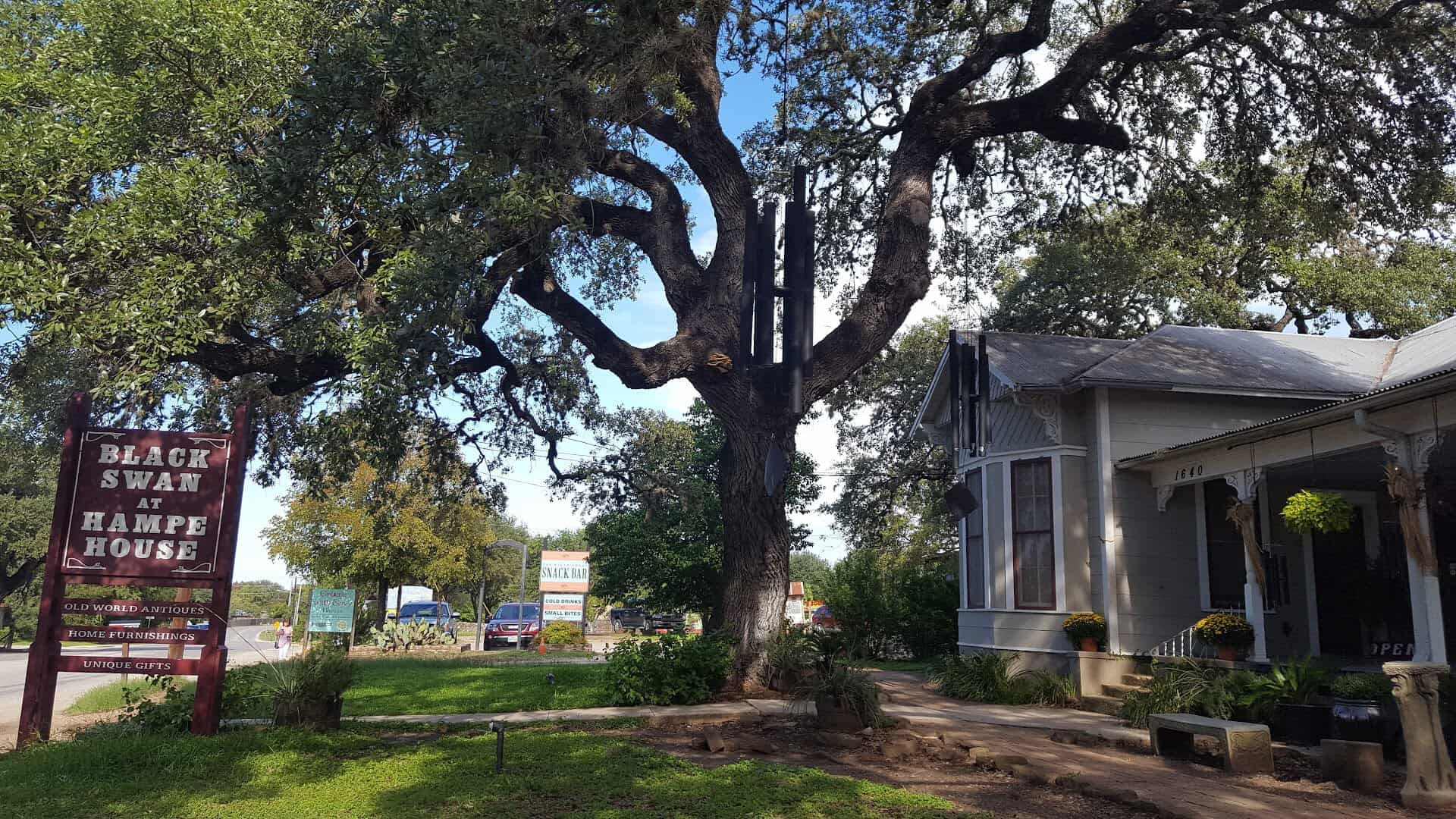 A restored cottage antique shop in the Gruene Historic District