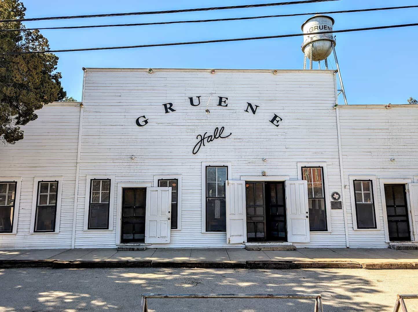Gruene Hall dance hall and water tower, New Braunfels, Texas