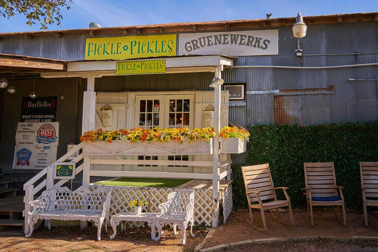 Charming storefront in the historic Gruene district, New Braunfels, Texas