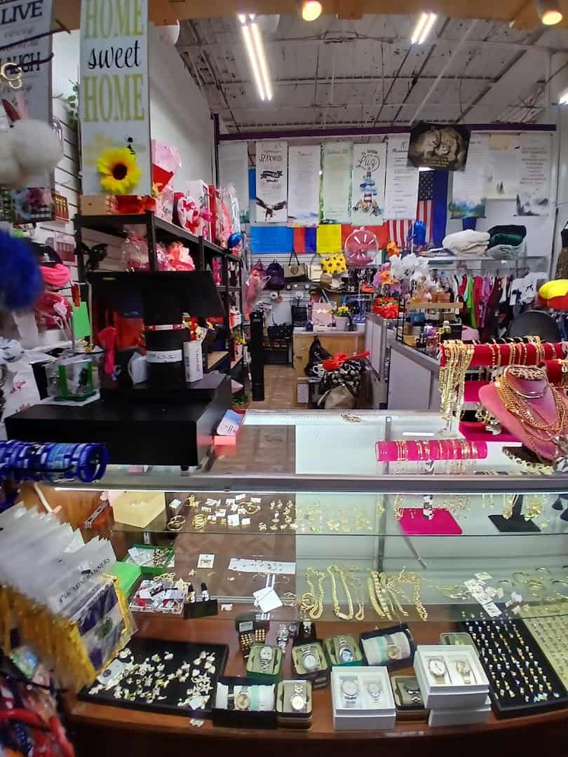 A wide view of stalls inside Harry Hines Bazaar in Dallas
