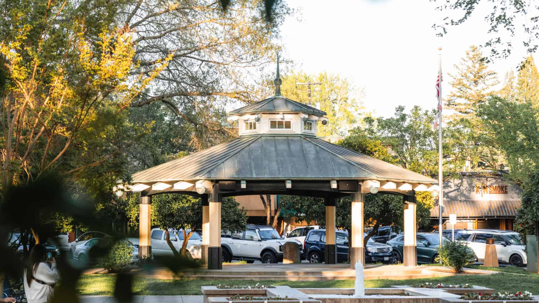 Gazebo on Healdsburg Plaza in downtown Healdsburg, California