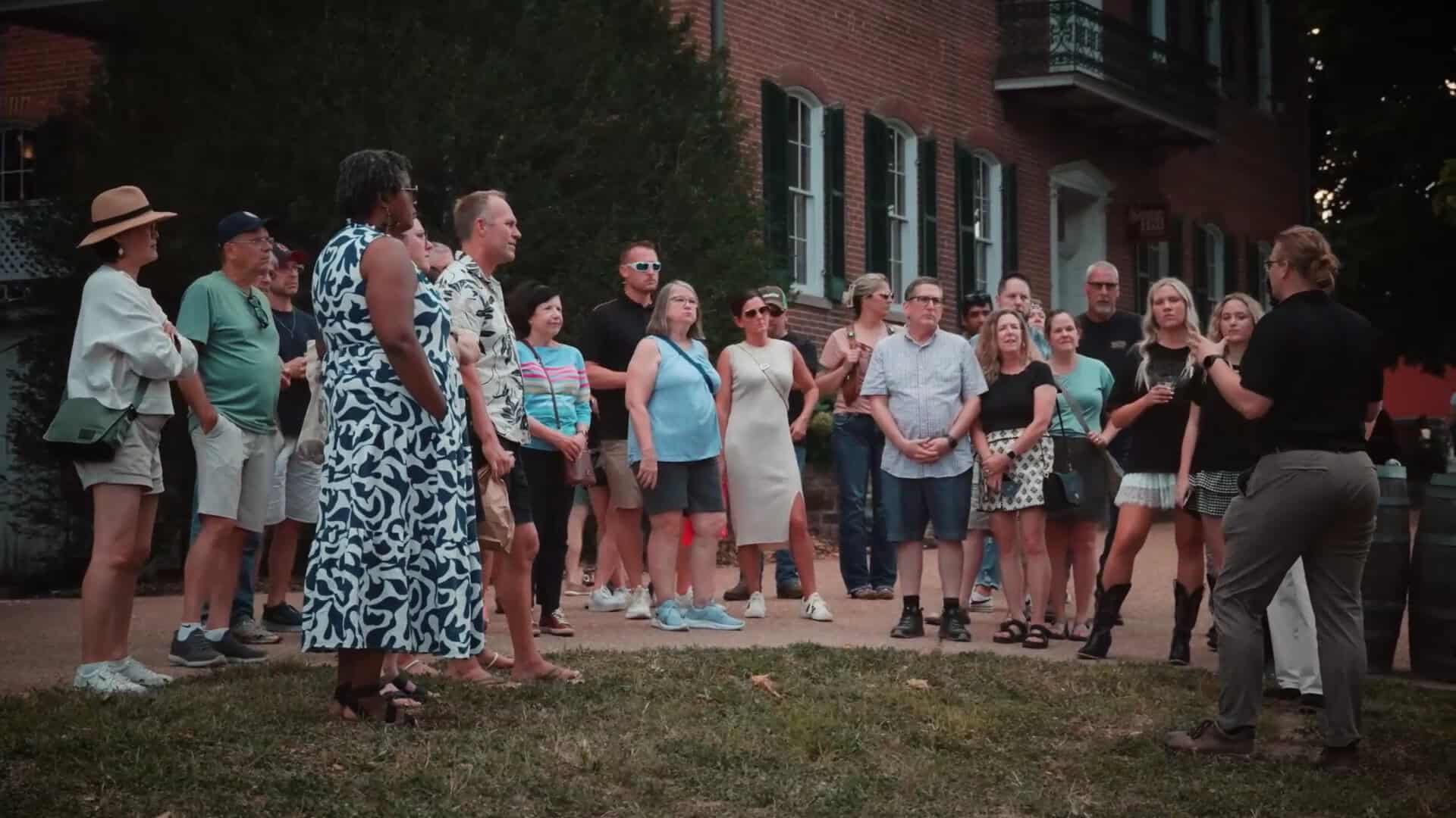 A crowd gathered at Stone Hill Winery in Hermann, Missouri