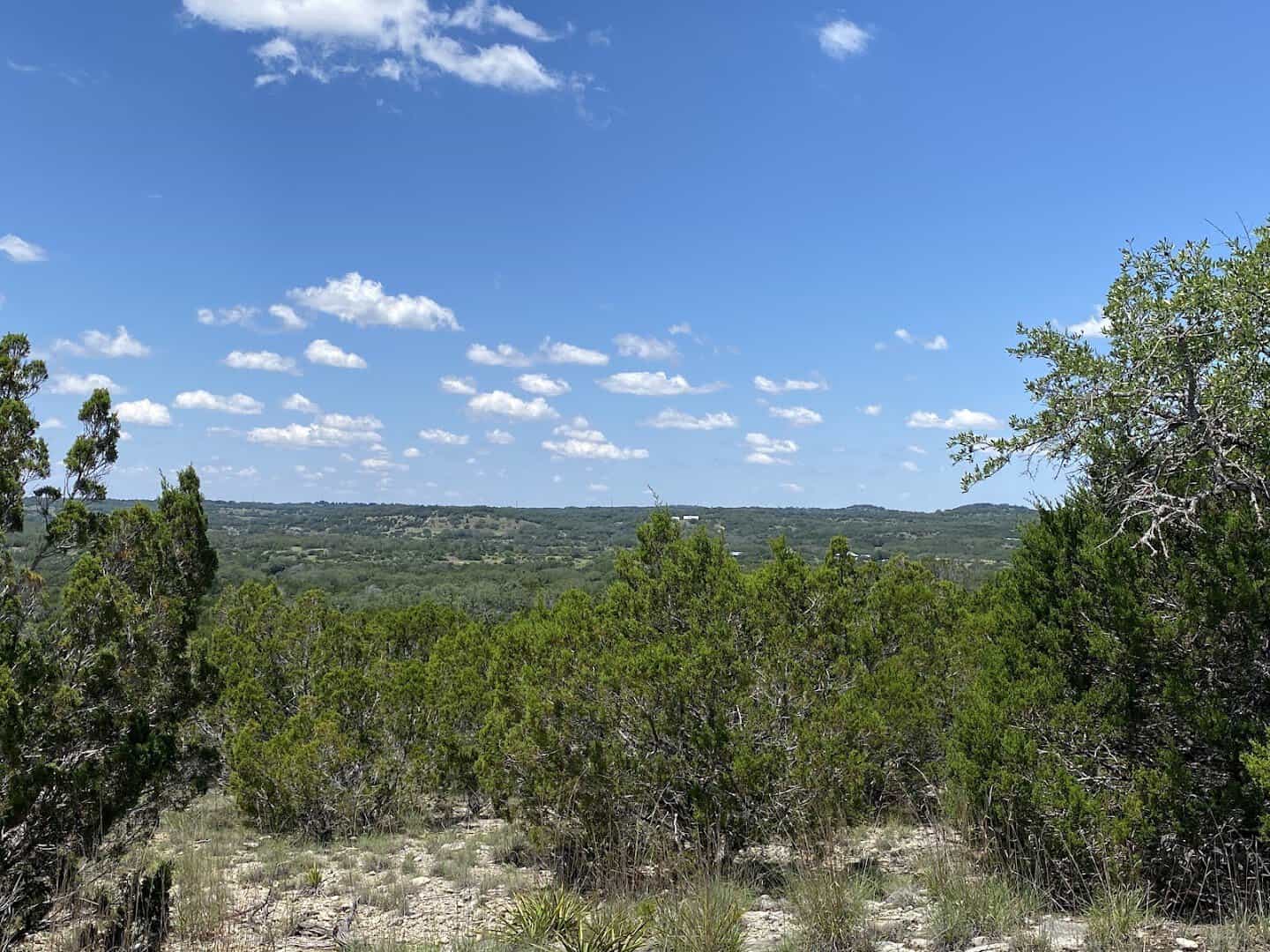 Rolling Hill Country hills under a big sky near Milton Reimers Ranch Park