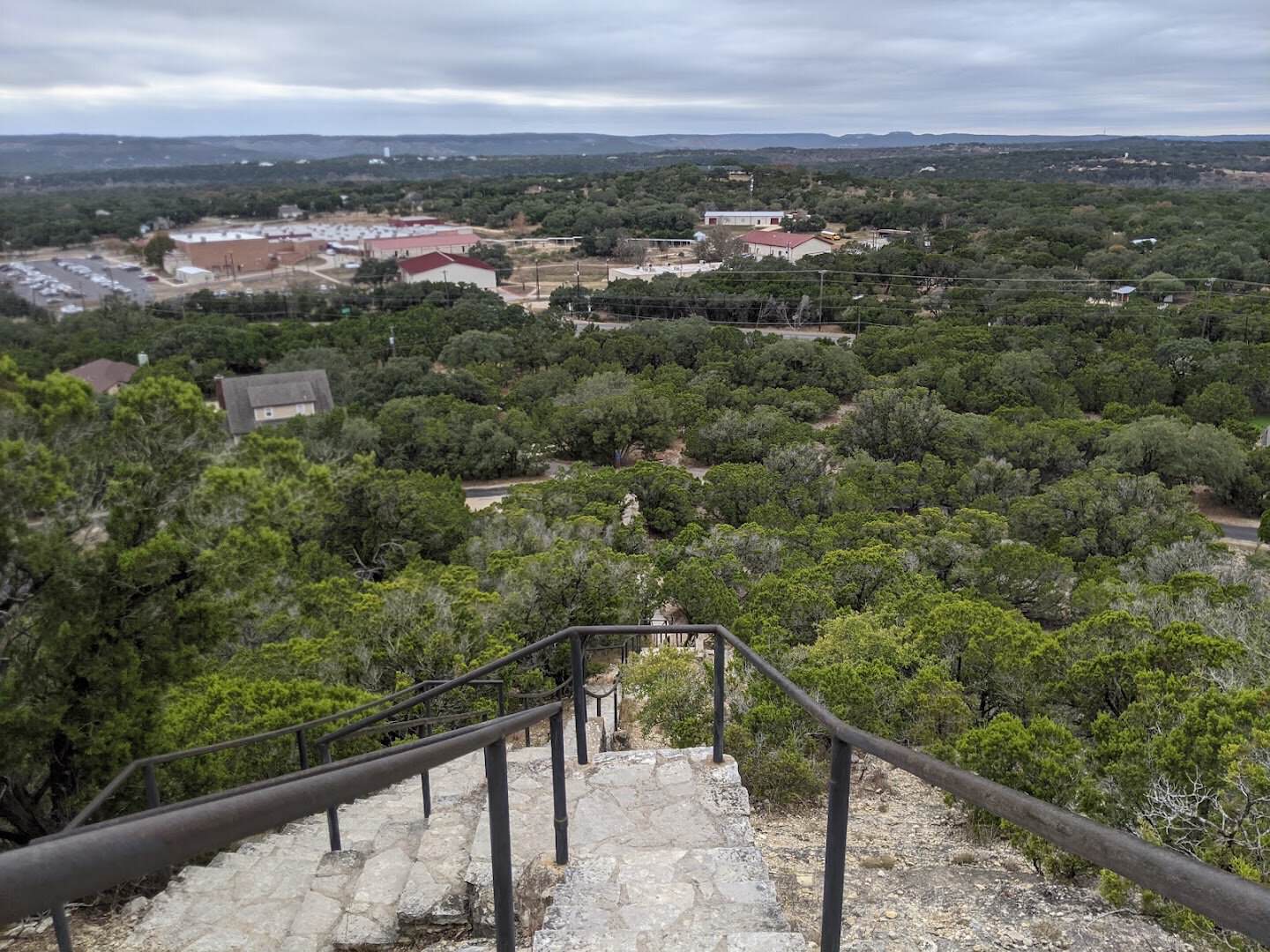 Sweeping Hill Country view over the Wimberley valley from Old Baldy