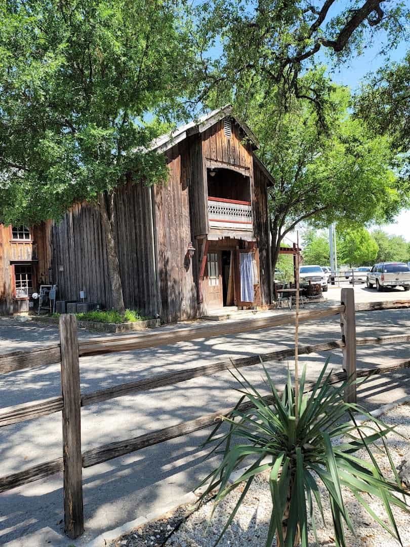 Historic wooden building in the Gruene district near Gruene River Grill in New Braunfels