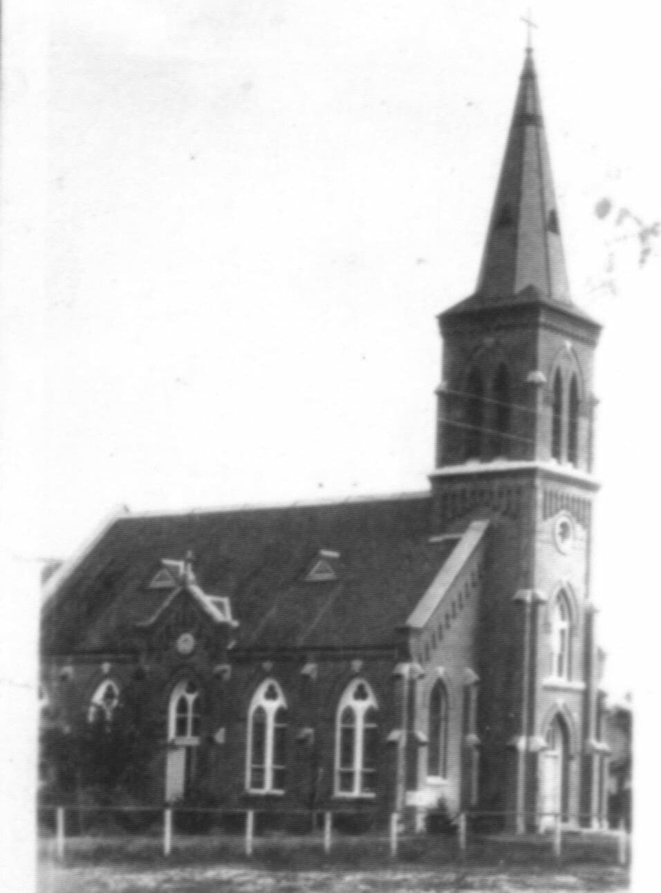 Historic photo of St. Mary Catholic Church in High Hill, Texas