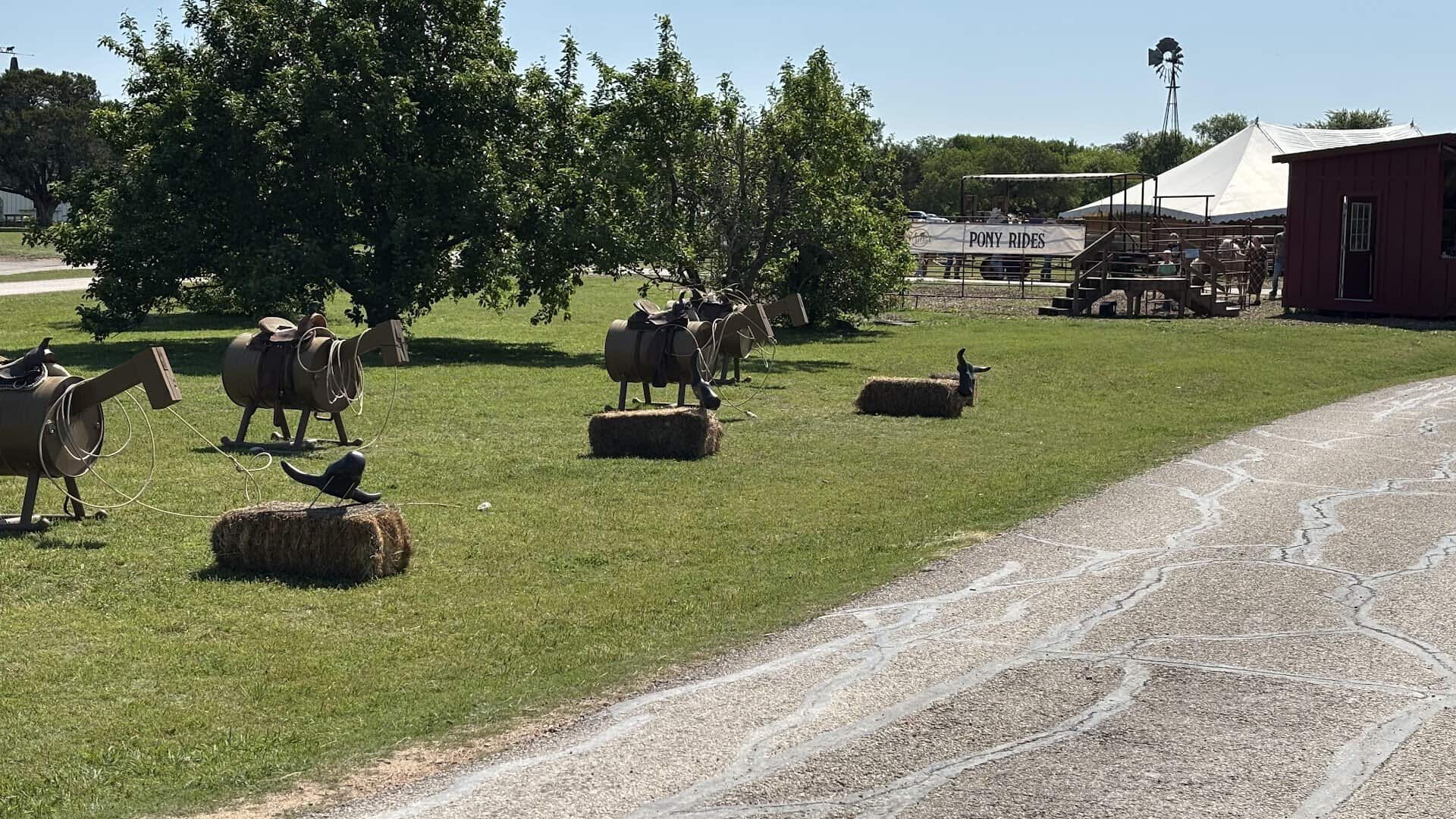 Farm grounds and animals at Homestead Heritage near Waco, Texas
