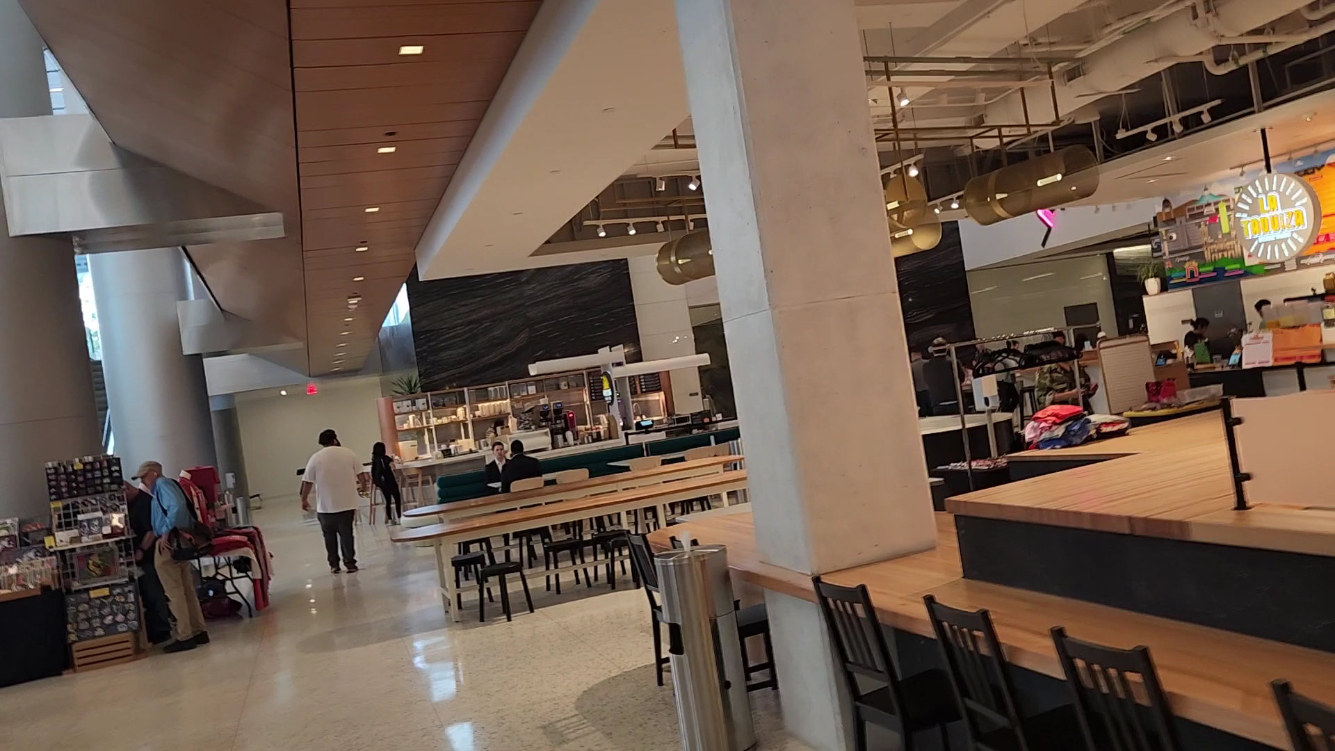 Busy underground food court in Houstons downtown tunnels