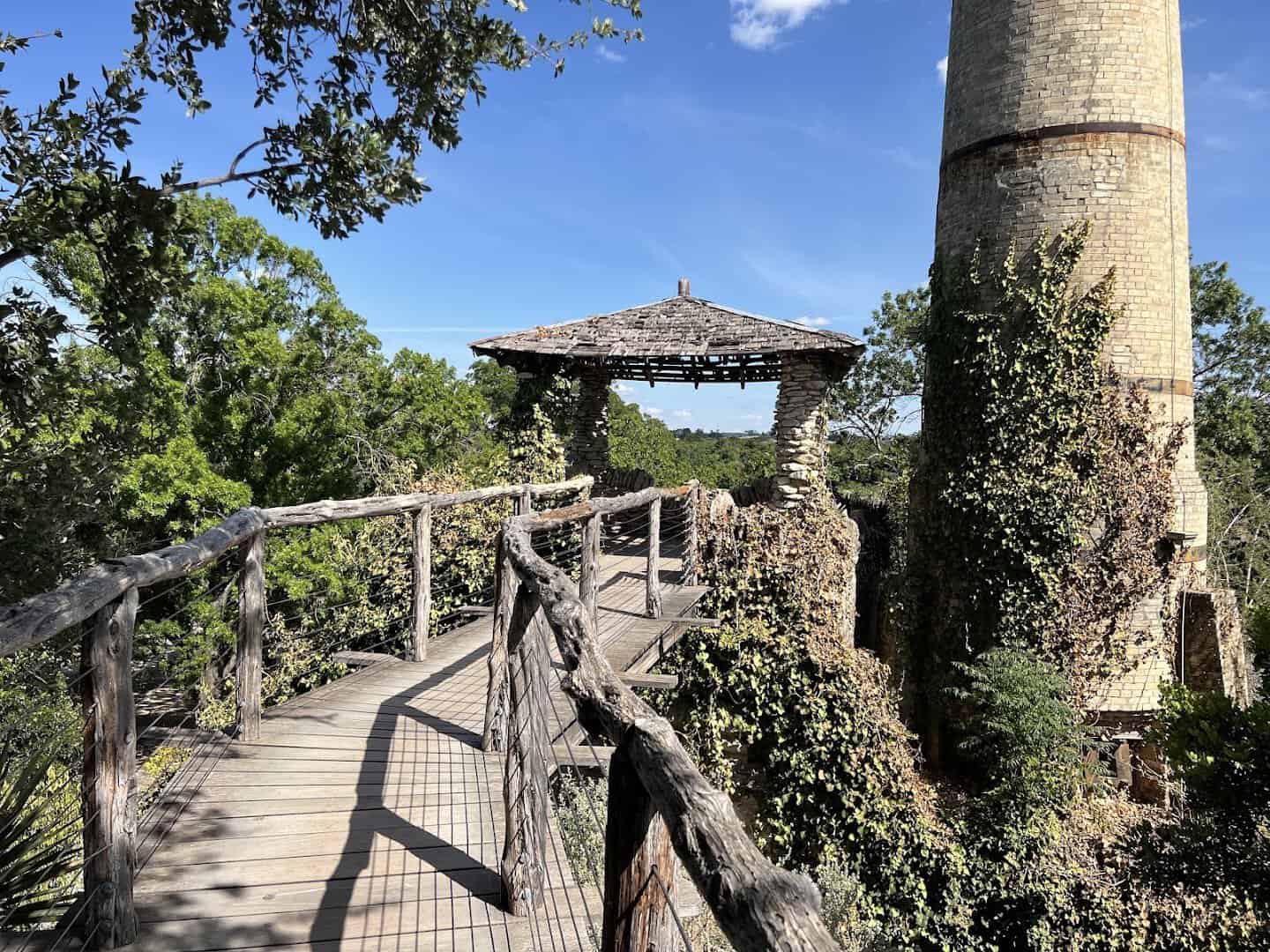 The Japanese pagoda pavilion over the pond at the Japanese Tea Garden in San Antonio