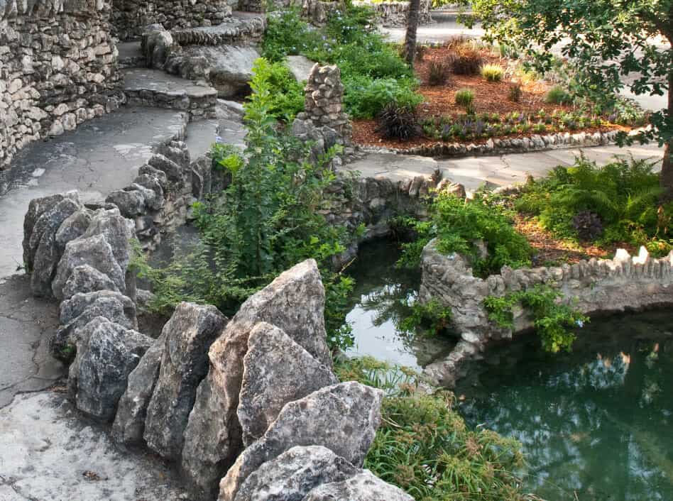 Stone steps and rockwork along the garden paths at the Japanese Tea Garden