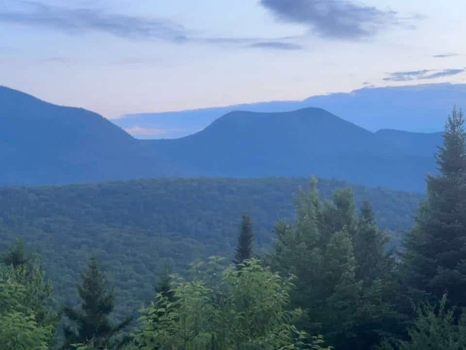 White Mountains ridgeline seen from an overlook along the Kancamagus Highway, New Hampshire