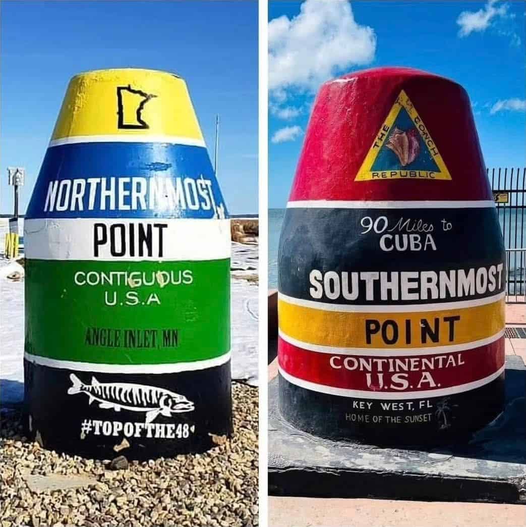 The Southernmost Point buoy in Key West, Florida