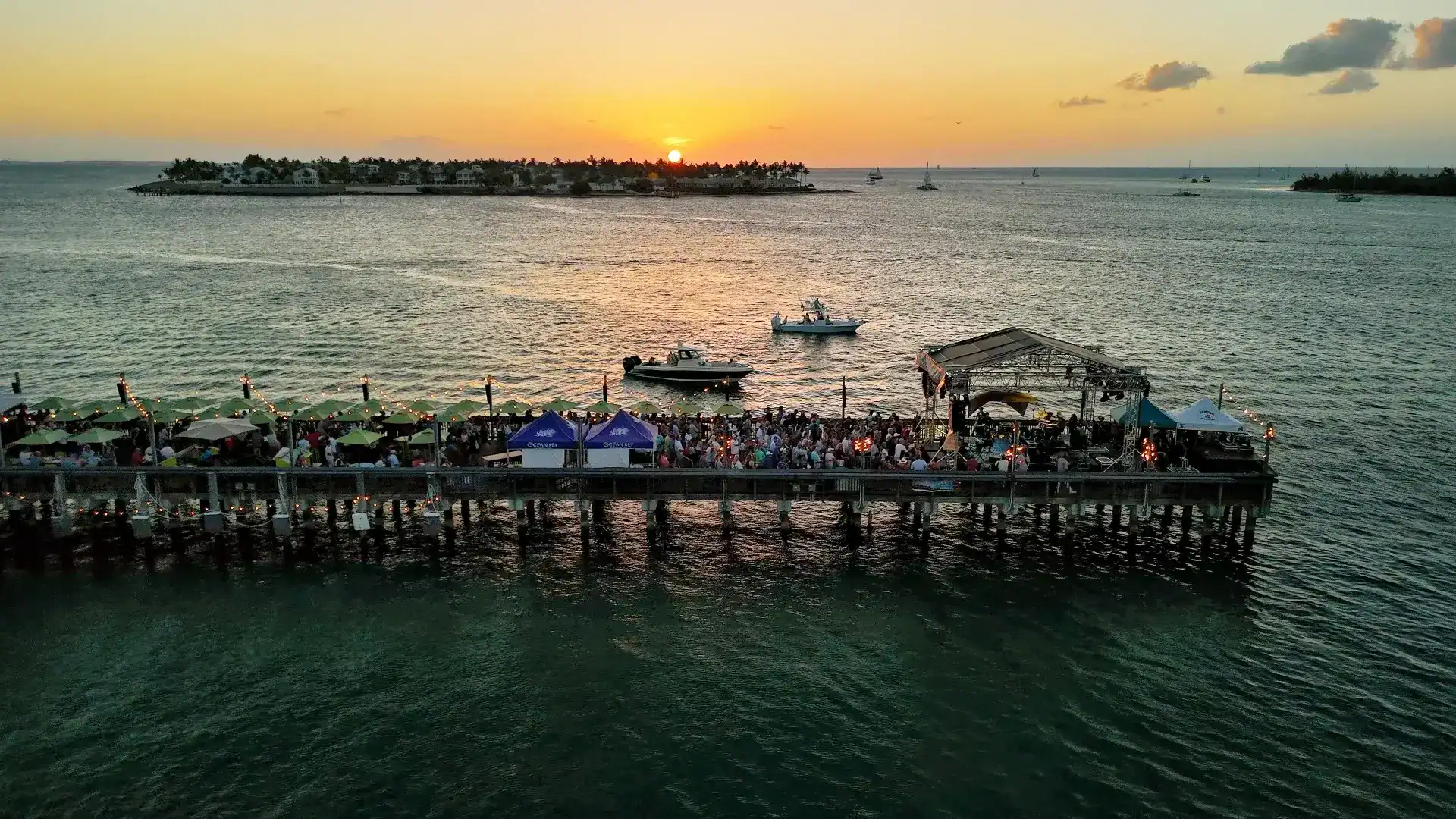 The waterfront at sunset in Key West, Florida