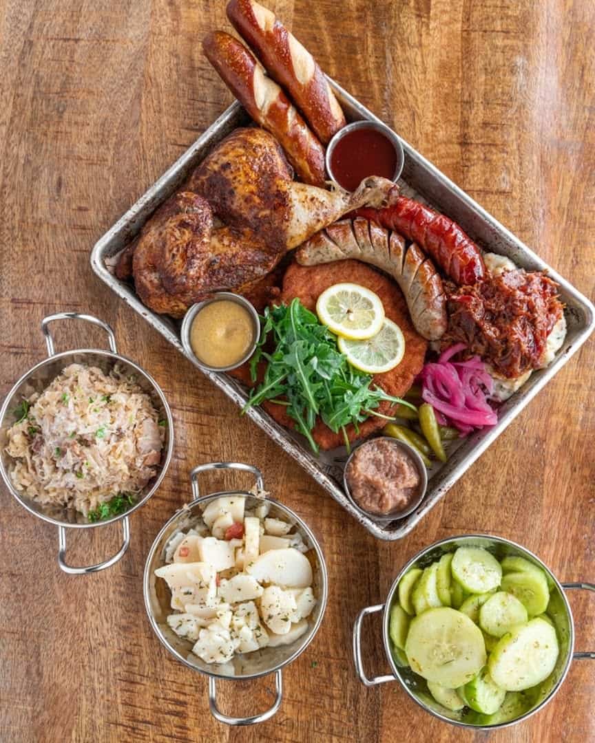 Sausage and wurst board at King's Bierhaus in Dickinson, Texas