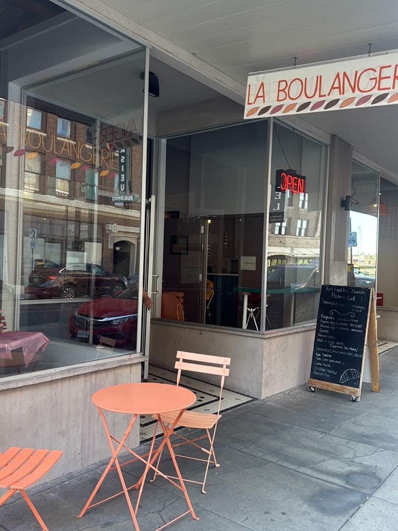 Storefront of La Boulangerie French bakery on Broadway in downtown San Antonio