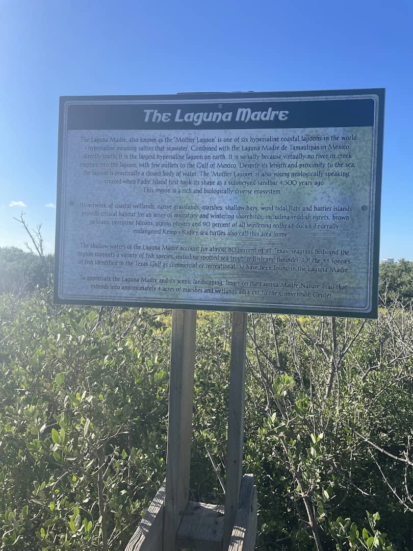 Interpretive sign about the Laguna Madre along the nature trail boardwalk, South Padre Island