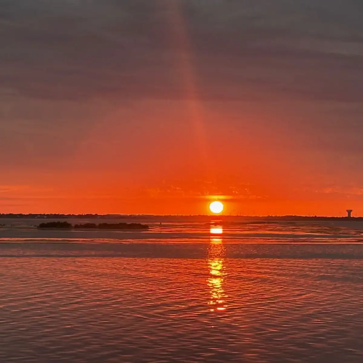 Sunset over the Laguna Madre at Snoopy's Pier in Corpus Christi