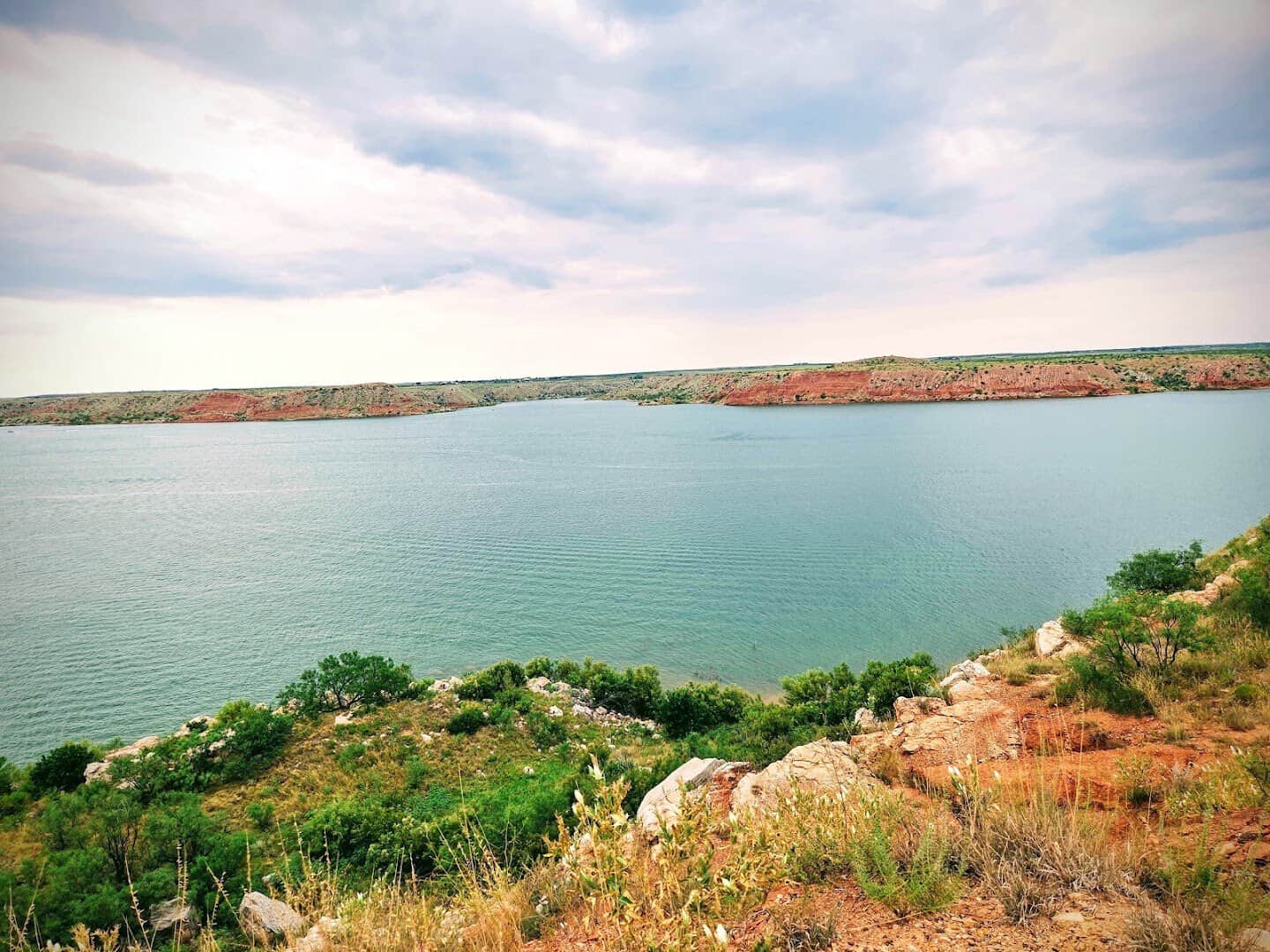Wide open blue water and big sky at Lake Meredith