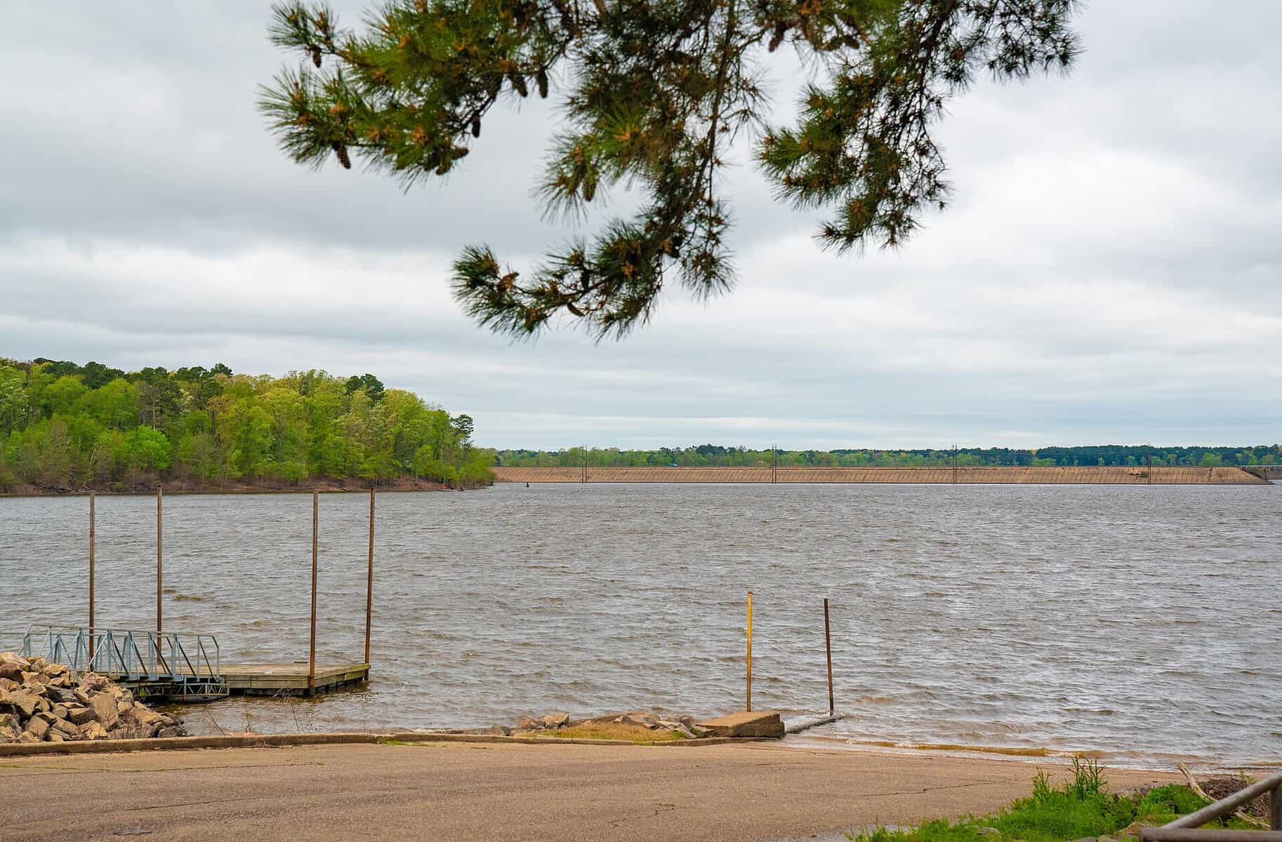 Boat ramp and dock at Cedar Springs on Lake O' the Pines, Texas