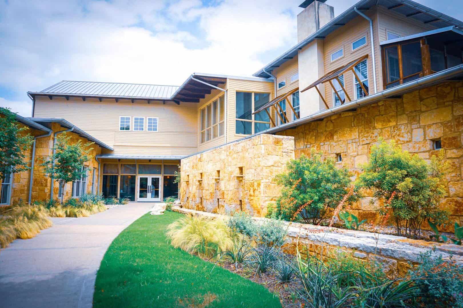 LakeHouse Spa building and gardens at Lake Austin Spa Resort