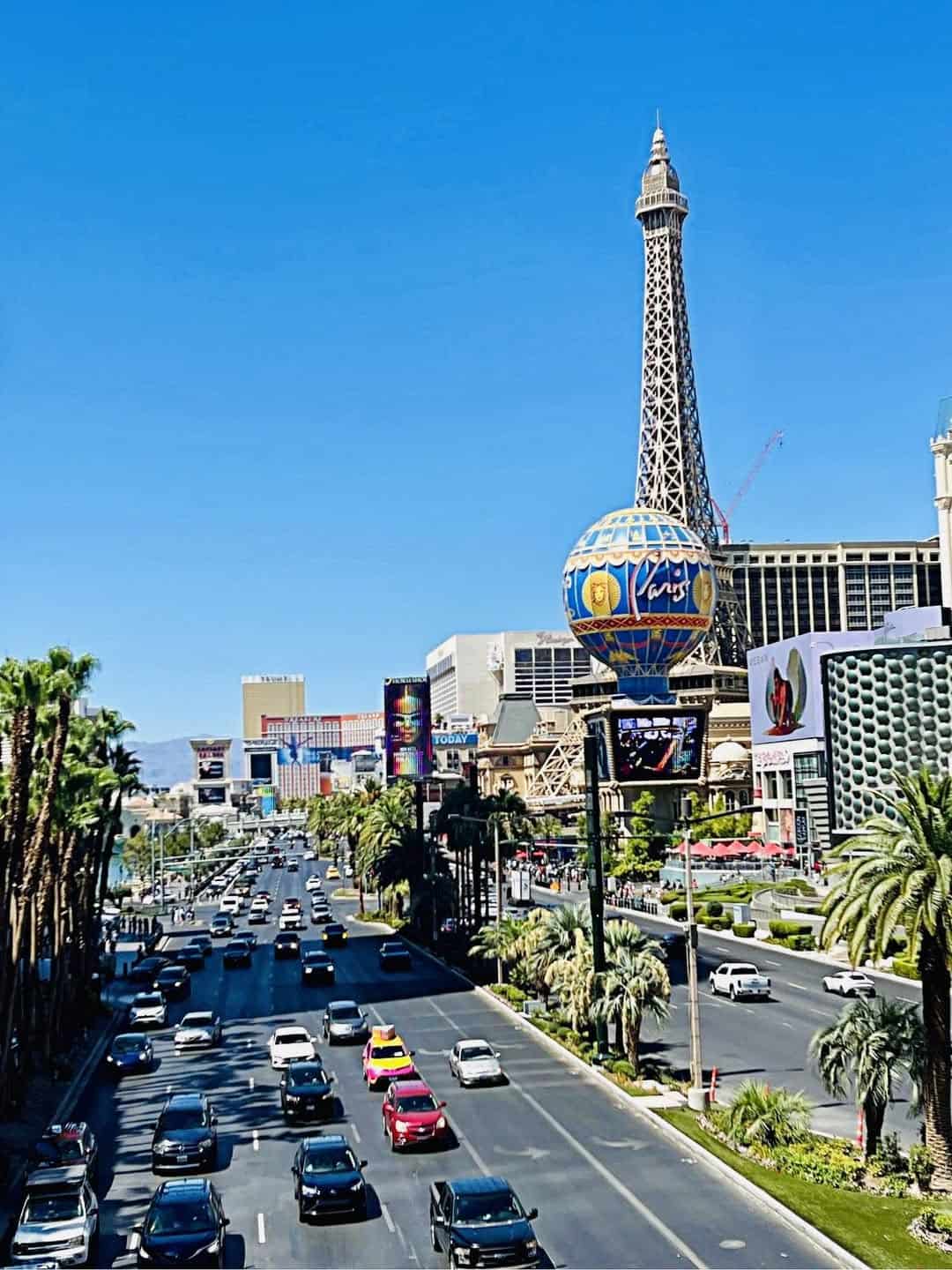 The Las Vegas Strip with the Paris Eiffel Tower, Nevada