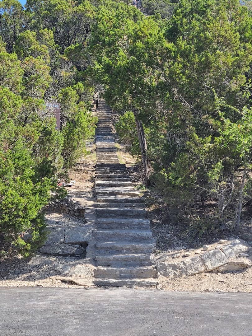 Limestone steps climbing the hillside at Old Baldy in Wimberley