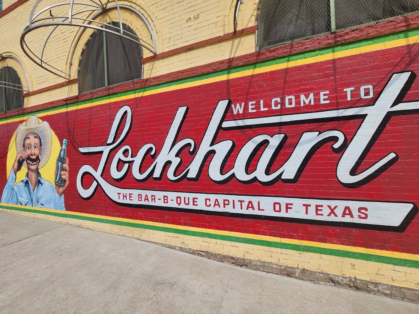 Welcome to Lockhart, the Barbecue Capital of Texas mural